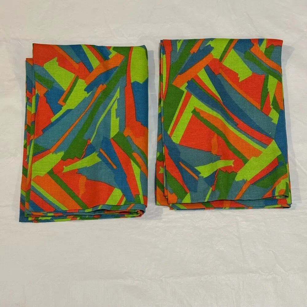 Bright Funky Abstract Geometric Curtain Panels 29x40